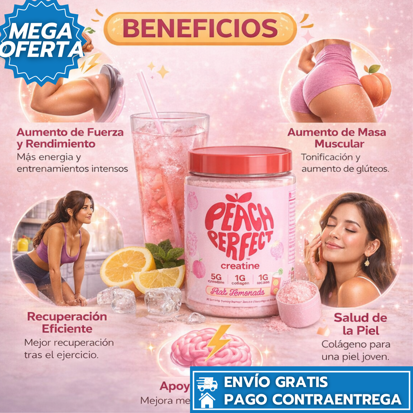 CREATINE: Aumenta Glúteos, Mejora la Firmeza Muscular y Potencia la Apariencia de la Piel Natural.🍑